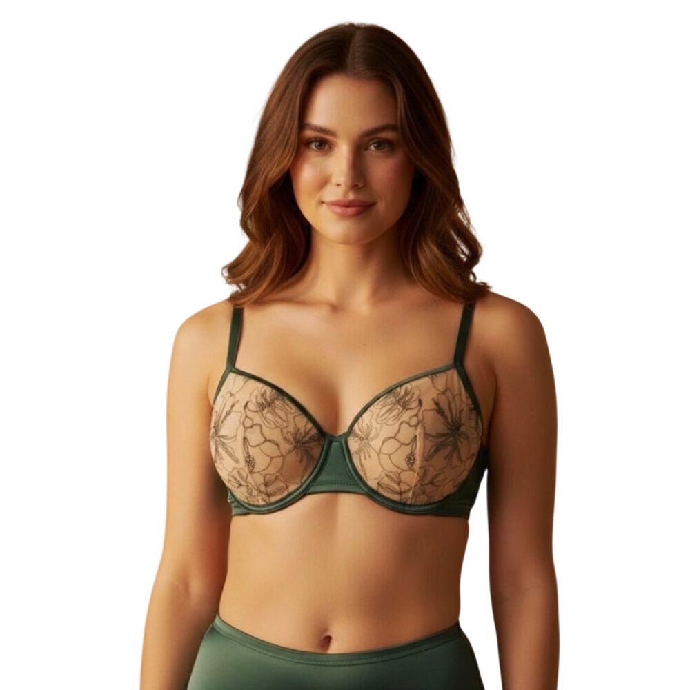 Aerie NEW Show off Balconette Bra Green 32A